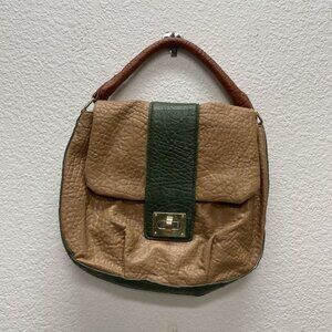 Steve Madden Hobo Hand Bag Purse Tan Green Medium Shoulder Bag Boho Bohemian